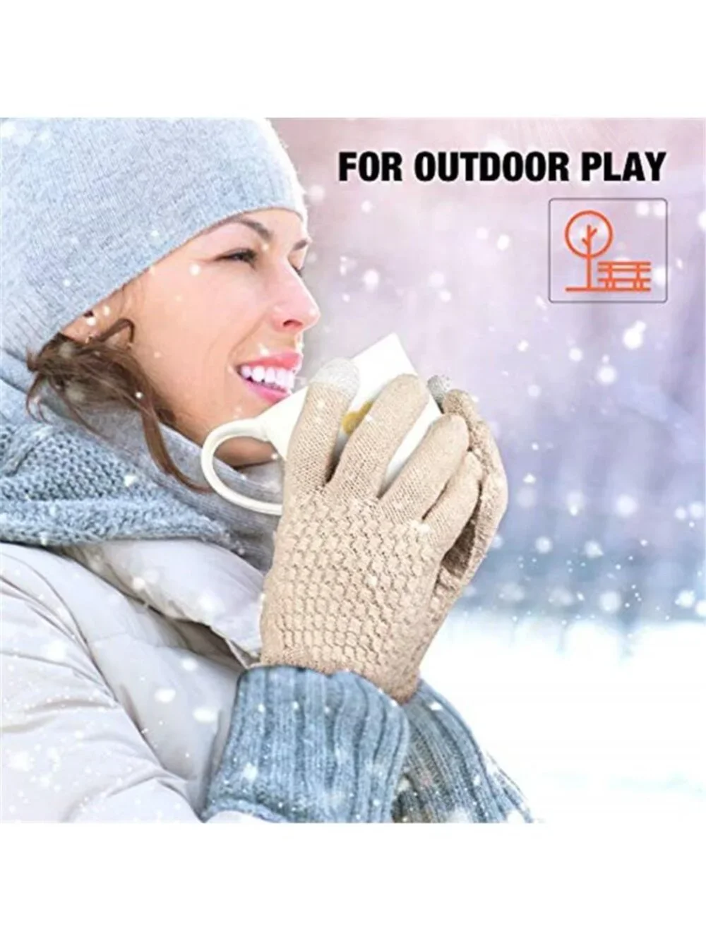 Fleece Touchscreen Gloves Women Winter Warm Texting Gloves 2 Pair Chenille Set